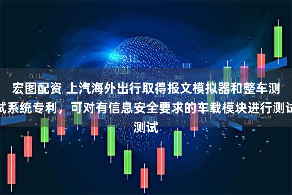 宏图配资 上汽海外出行取得报文模拟器和整车测试系统专利，可对有信息安全要求的车载模块进行测试