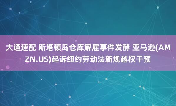大通速配 斯塔顿岛仓库解雇事件发酵 亚马逊(AMZN.US)起诉纽约劳动法新规越权干预