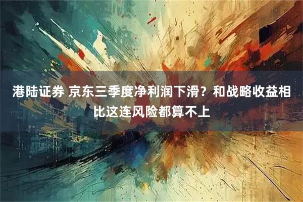 港陆证券 京东三季度净利润下滑？和战略收益相比这连风险都算不上