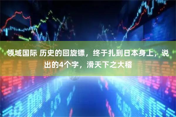 领域国际 历史的回旋镖，终于扎到日本身上，说出的4个字，滑天下之大稽